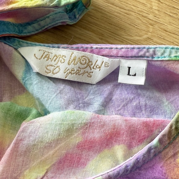 Jams World Hattie Dress 50th Anniversary Tiare Print Blue Floral Short Sleeve - Picture 5 of 6